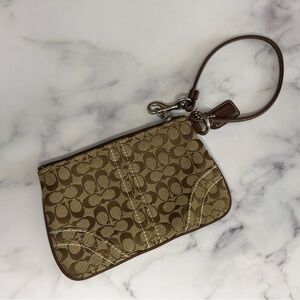 Coach Brown Wristlet Purse